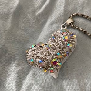 Betsy Johnson glam heart pendant with chain
